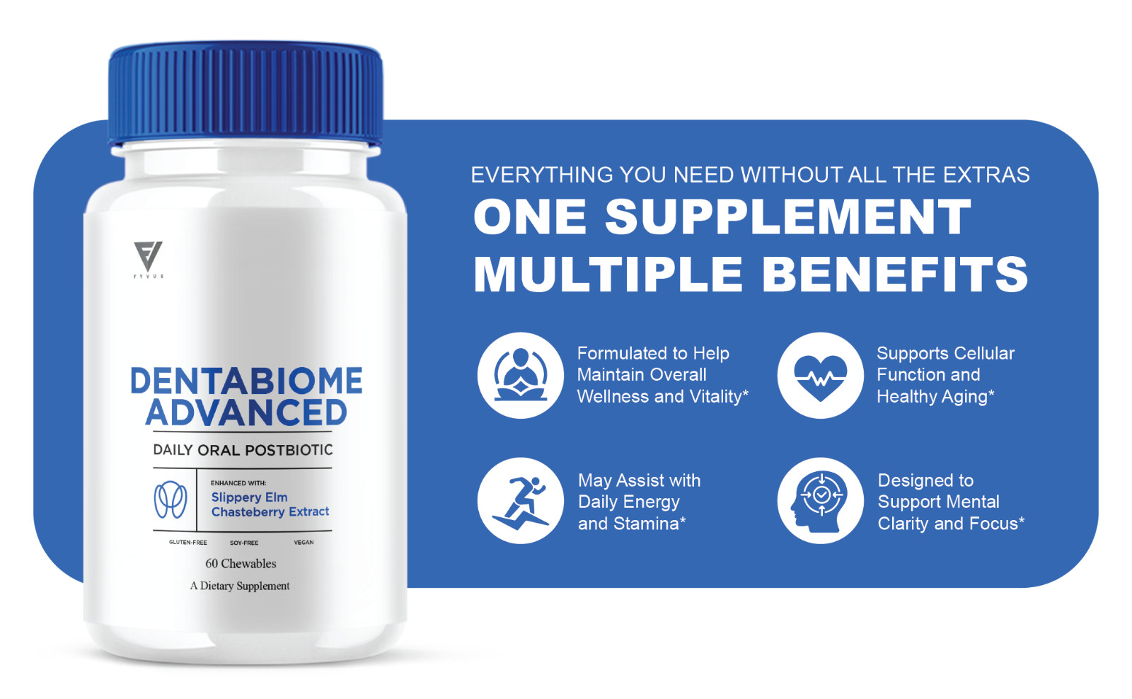 (2 Pack) Dentabiome Advanced, Denta Biome Daily Support Formula (120 Chewables)