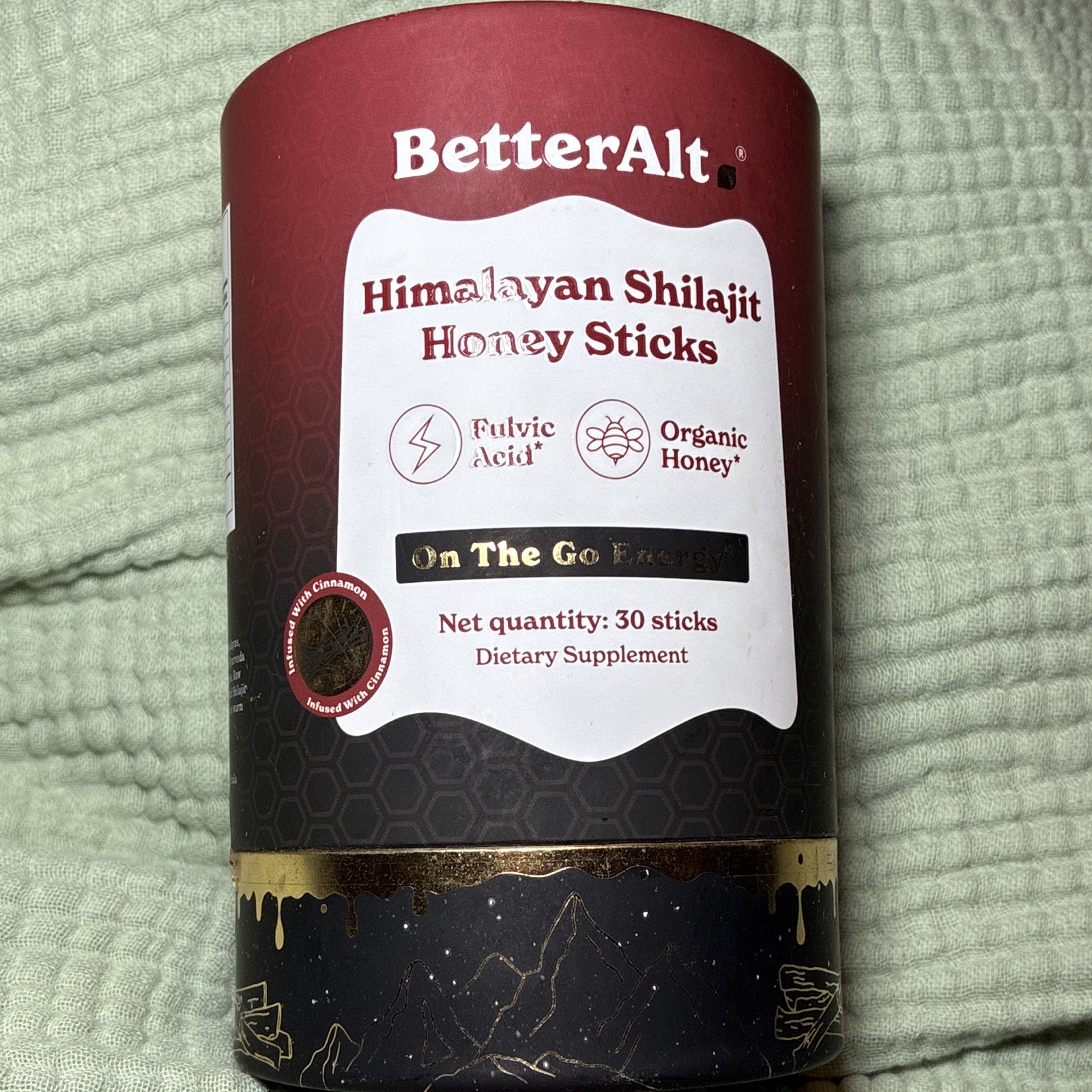 BetterAlt Himalayan Shilajit Honey Sticks 400mg 30 Sticks Organic Energy