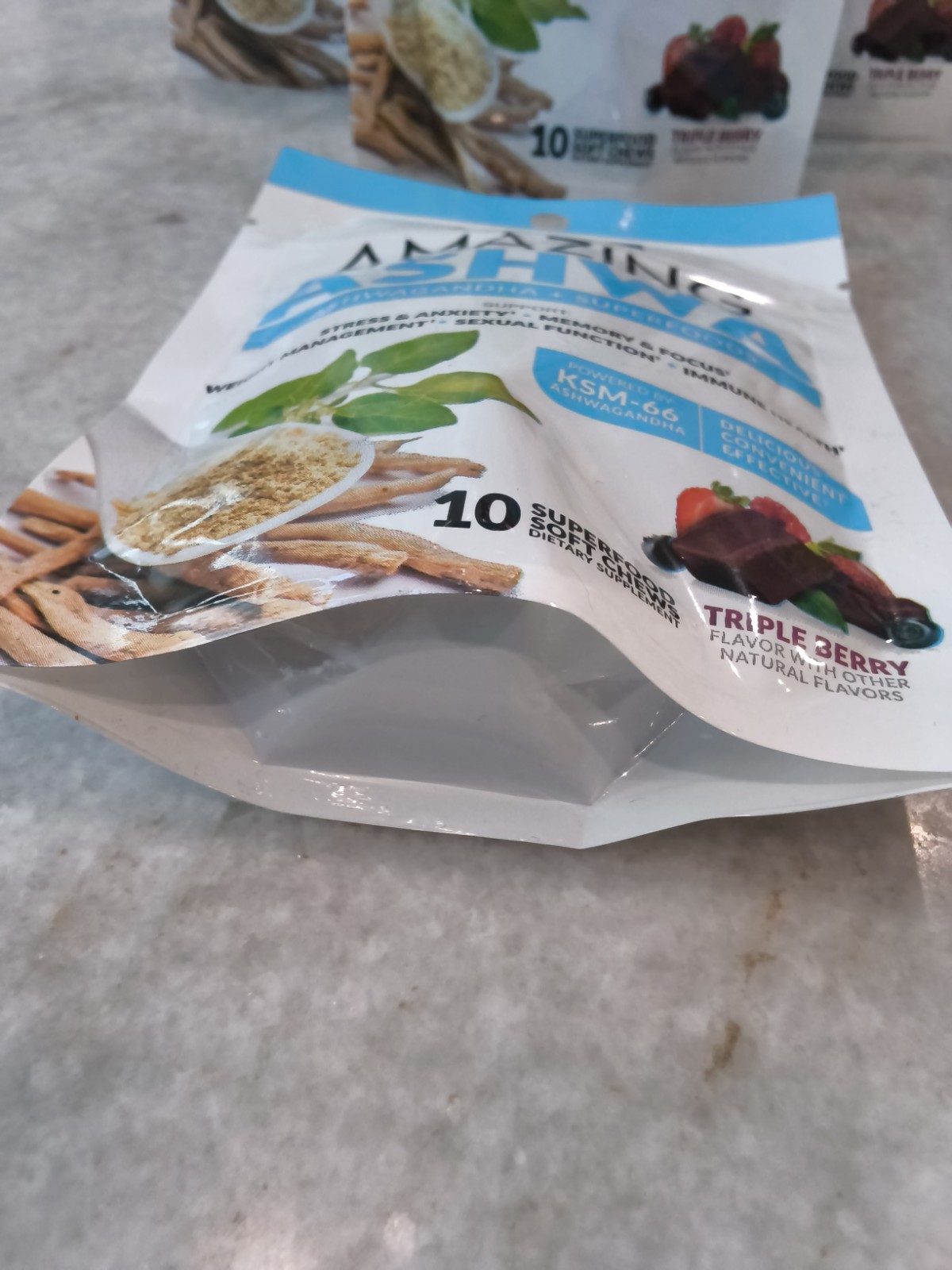 5 Force Factor Amazing Ashwa 10 Soft Chews KSM-66 Ashwagandha.Stress Support New