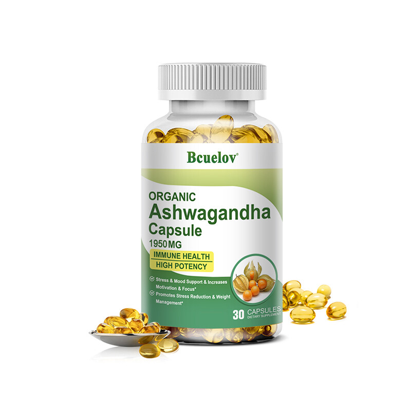 Organic Ashwagandh Capsules | High Dose 1950mg Daily Dose Pure No Additives