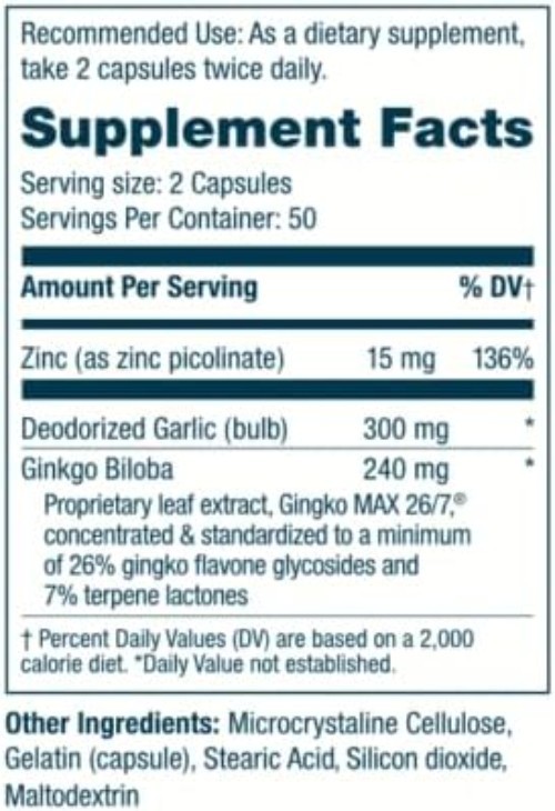 Arches Tinnitus Formula with Ginkgo Max 26/7 – Natural Relief in 60 Capsules