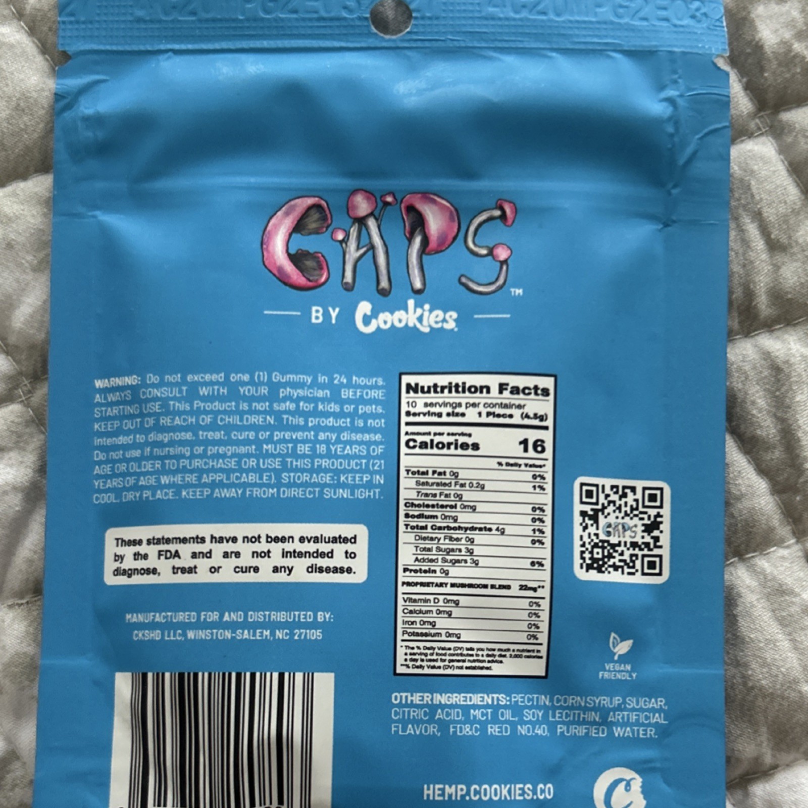 Cookies Special Blend Mushroom Gummies Vegan Tropical Punch 10 Count