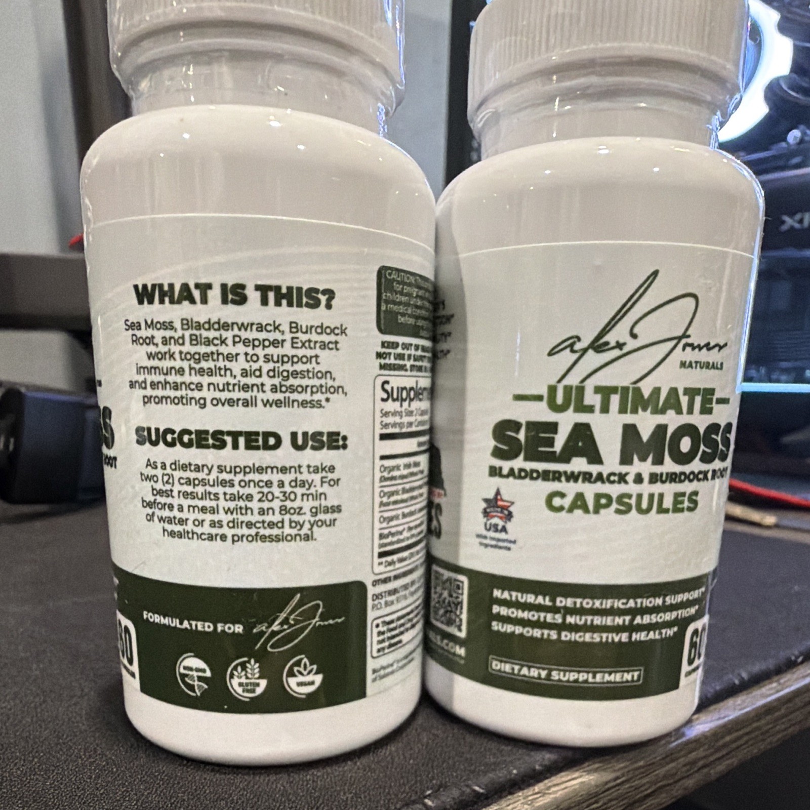 2 Alex Jones Naturals Sea Moss Capsules w/ Bladderwrack 60 Count