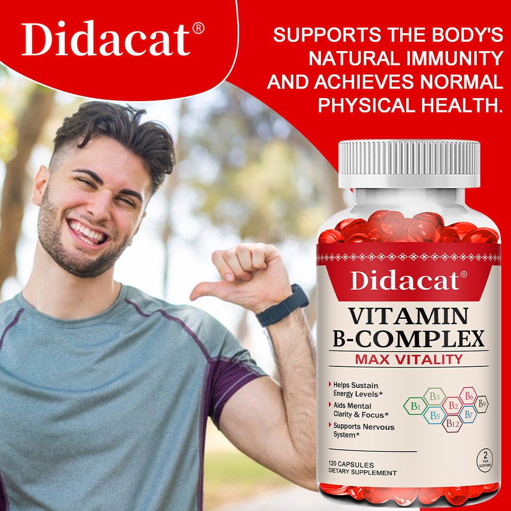 Vitamin B Complex Supplement B1 B2 B3 B6 B12 Support Nervous Health 120 Capsules