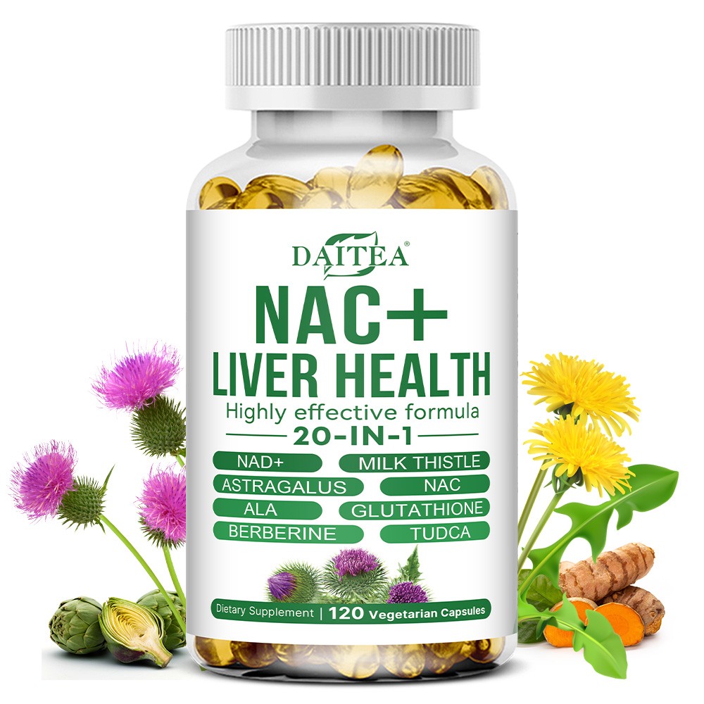 NAC+ 20-in-1 Liver Support-Milk Thistl, Glutathione for Liver Health 30~120Caps