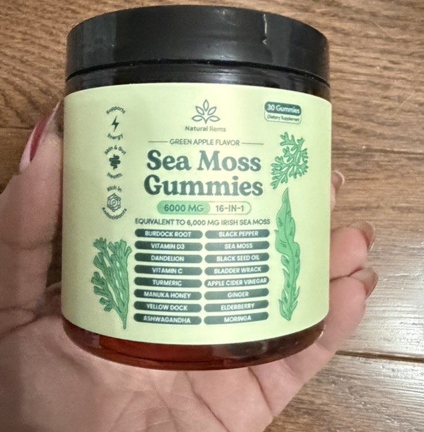 RRIVAN Sea Moss Gummies 6000mg 16-in-1 Ashwagandha Black Seed Oil Bladder 30gumy