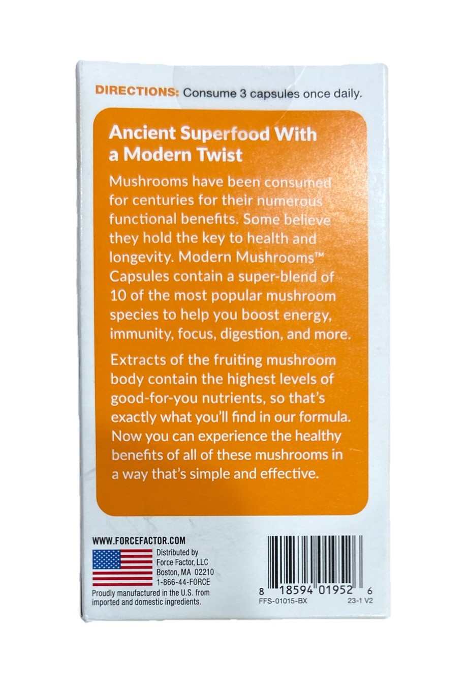 Force Factor MODERN MUSHROOMS 10-Mushroom Superfood Blend 90 capsules 06/28