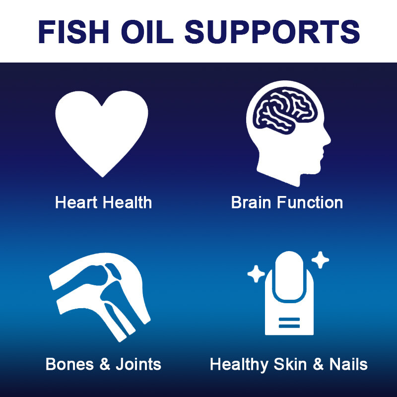 2*120 Omega 3 Fish Oil Capsules 3x Strength 1000mg EPA&DHA,Brain&Heart Health