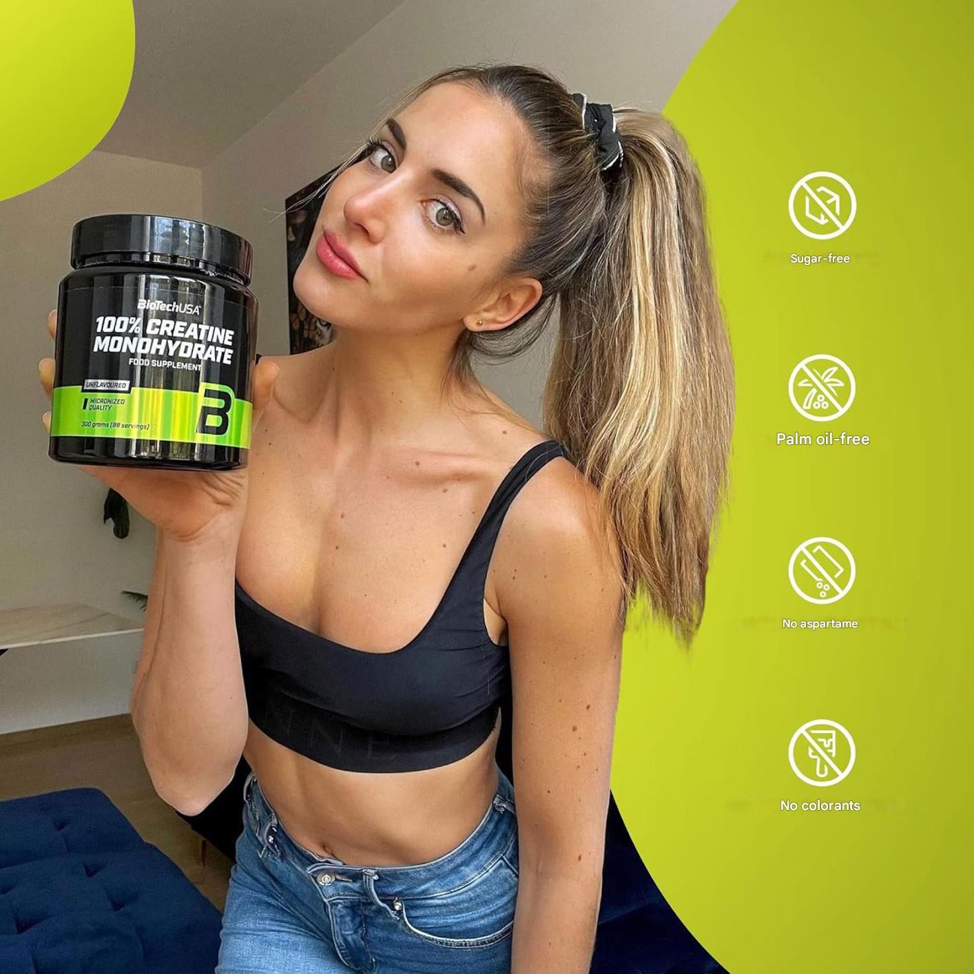 100% CREATINE MONOHYDRATE – 300 g – 3 g CREATINE – More endurance, performance