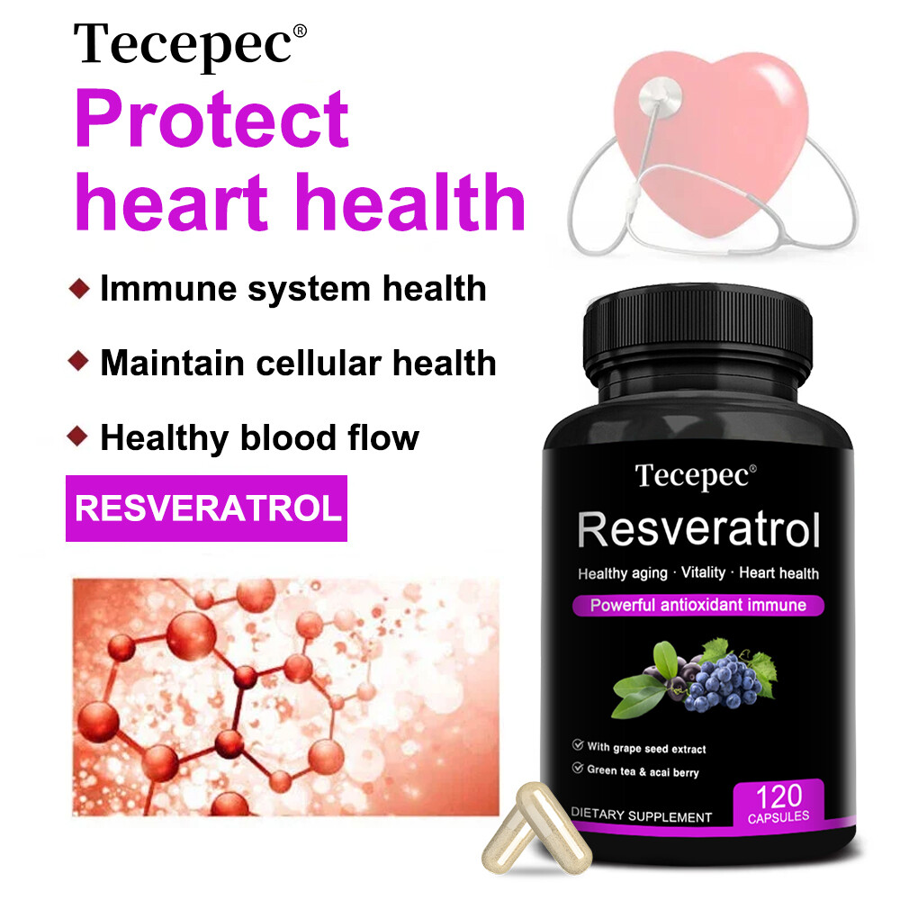 Resveratrol Capsules 1400mg Serving Anit-Aging and Cardiovascular Health