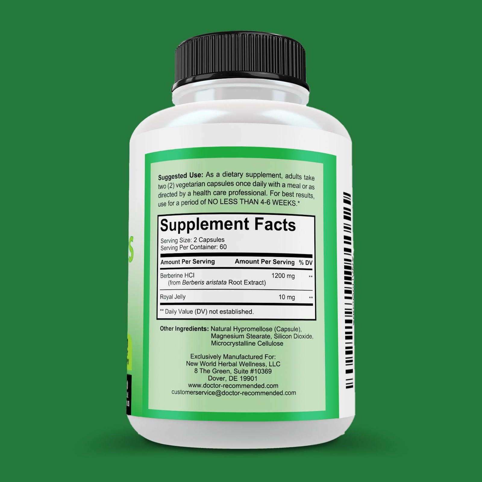 Doctor Recommended Supplements Berberine Plus 1200Mg Per Serving – 120