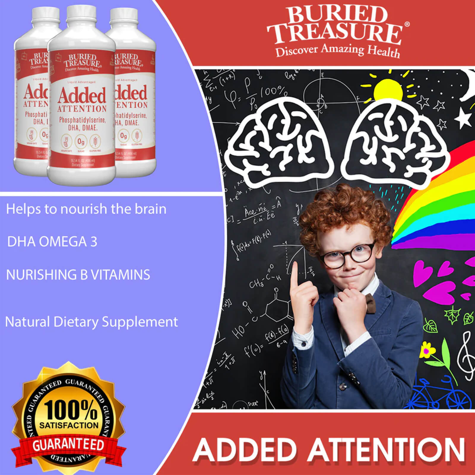 Buried Treasure Added Attention 16 fl oz Brain Health MADE IN USA FREEE SHIP
