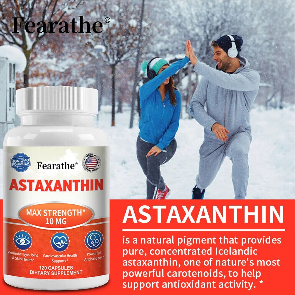 Astaxanthin 10mg – Supports Skin, Eye, Joint and Heart Health, Enhance Immunity