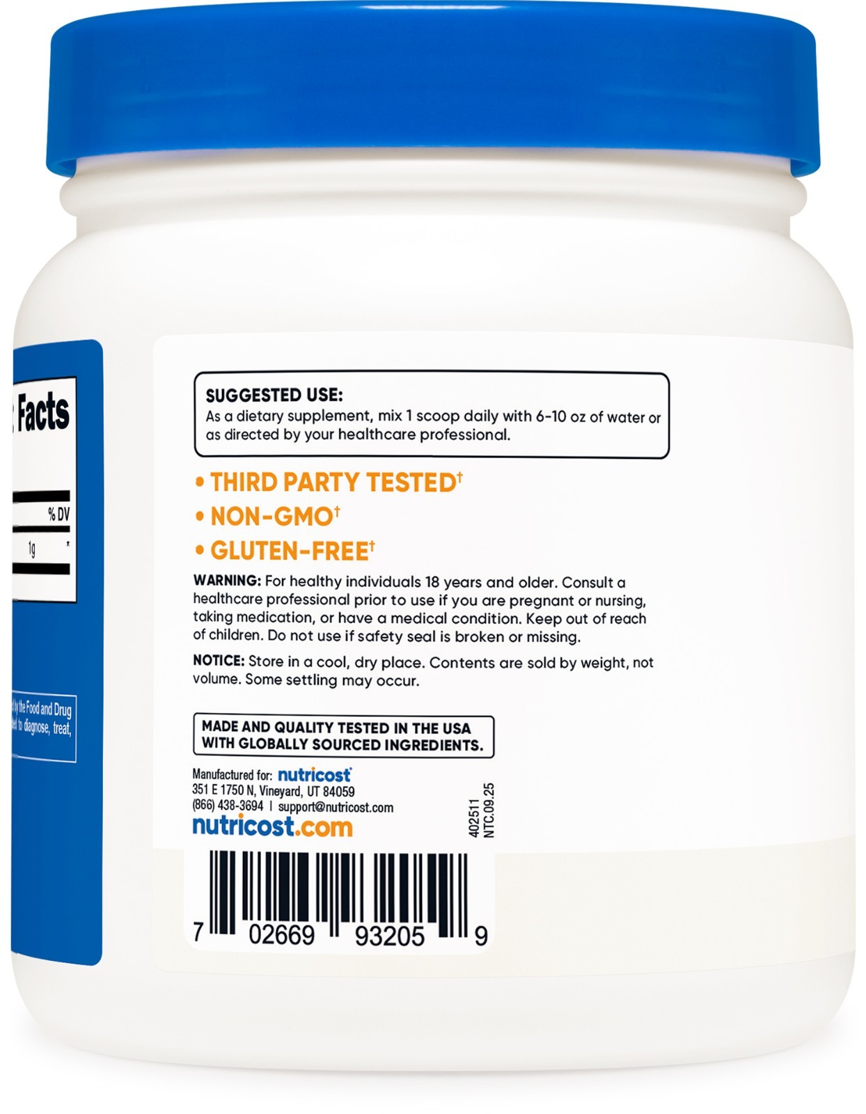 Nutricost Betaine HCl Powder 500 Grams – Gluten Free & Non-GMO