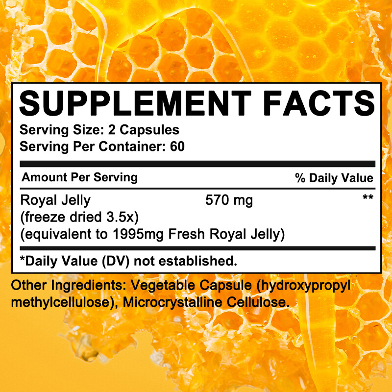 Royal Jelly Capsules | 1995mg | 30/60/120 count | Non-GMO and Gluten Free