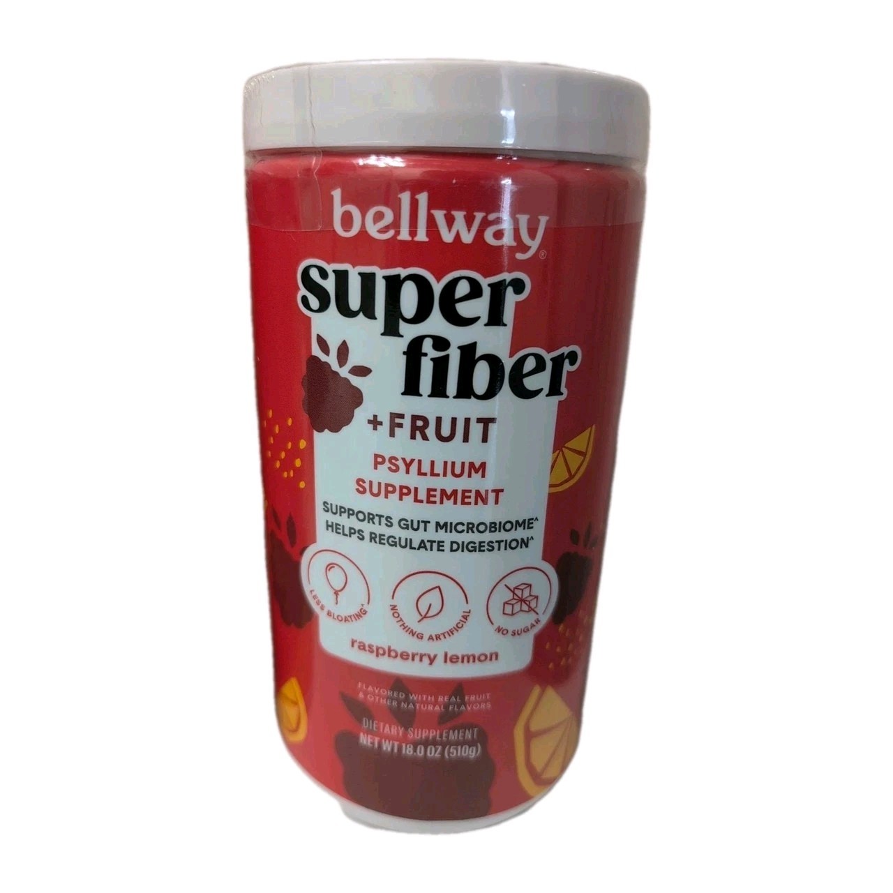 Raspberry Lemon Bellway Super Fiber + Fruit Psyllium Husk Supplement Lot Of 2