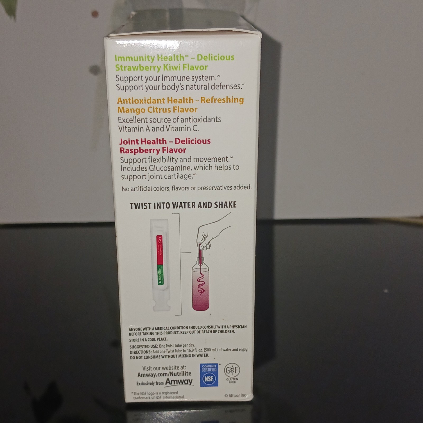 Nutrilite Twist Tubes 2GO Liquid Supplement Immune/Antioxidant/Joint 20x10mL