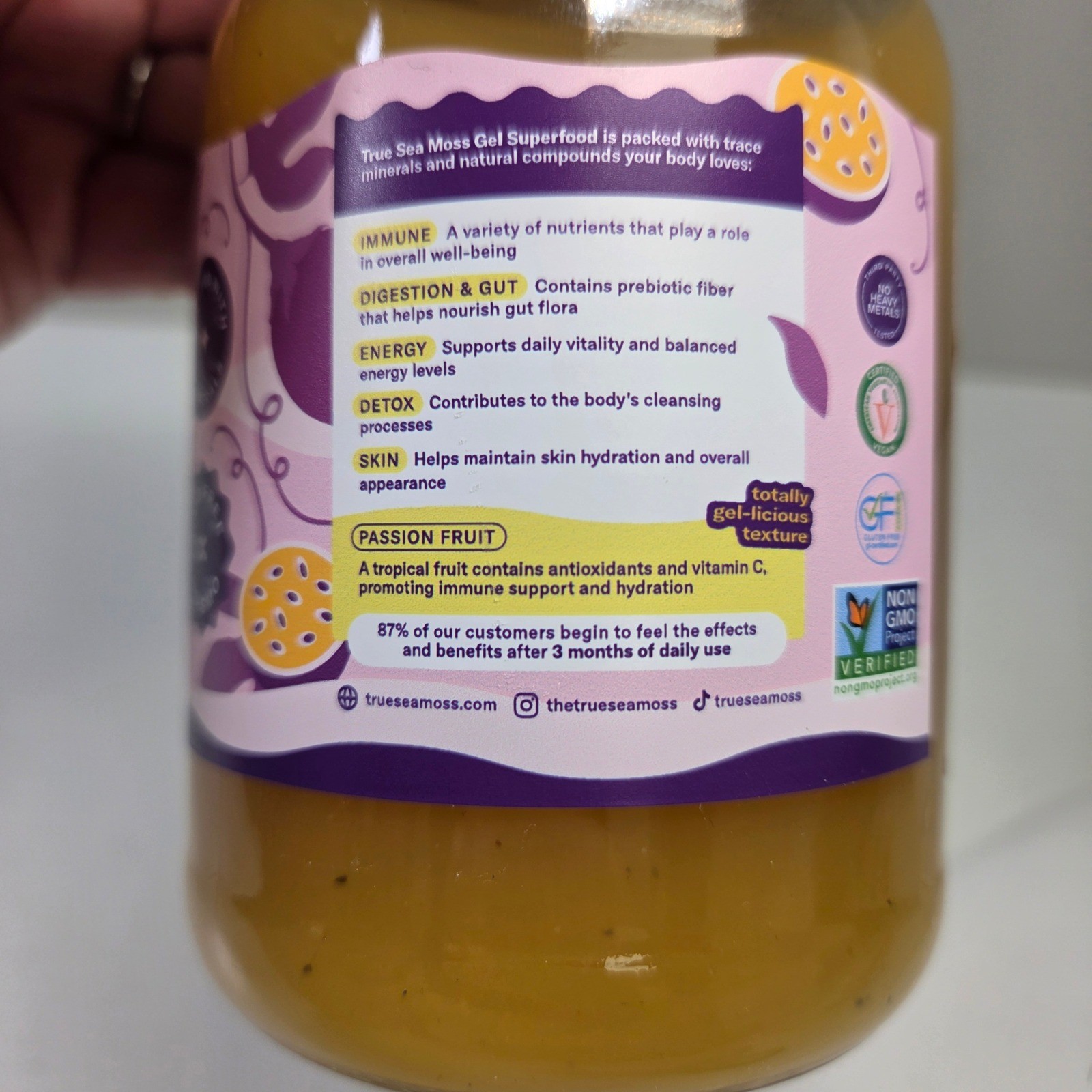 True Sea Moss Gel Superfood Passion Fruit 16oz Immune Energy Gut Support NEW