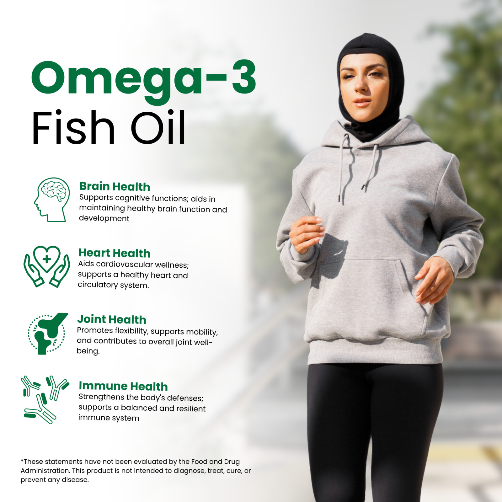Zaytun Vitamins Halal Fish Oil 1200mg Omega-3 300mg Halal Gelatin EPA/DHA 120 Ct