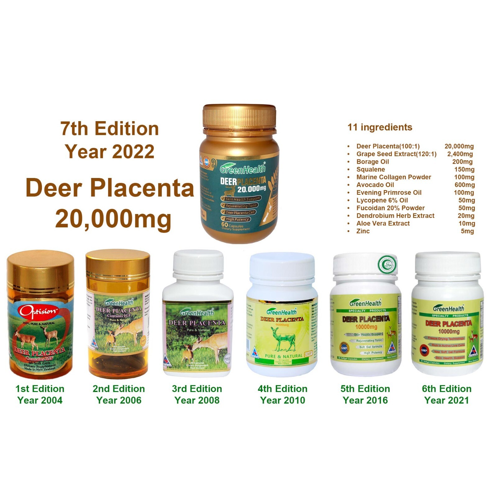 Green Health Deer Placenta Dietary Supplement – 60 Soft Gels