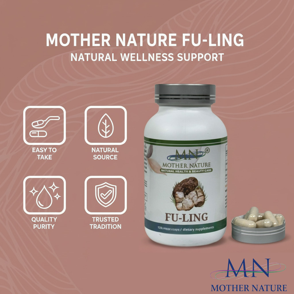 Organic Fu-Ling Mushroom 120 Vegan Capsules Poria Cocos Immune Digestive Support