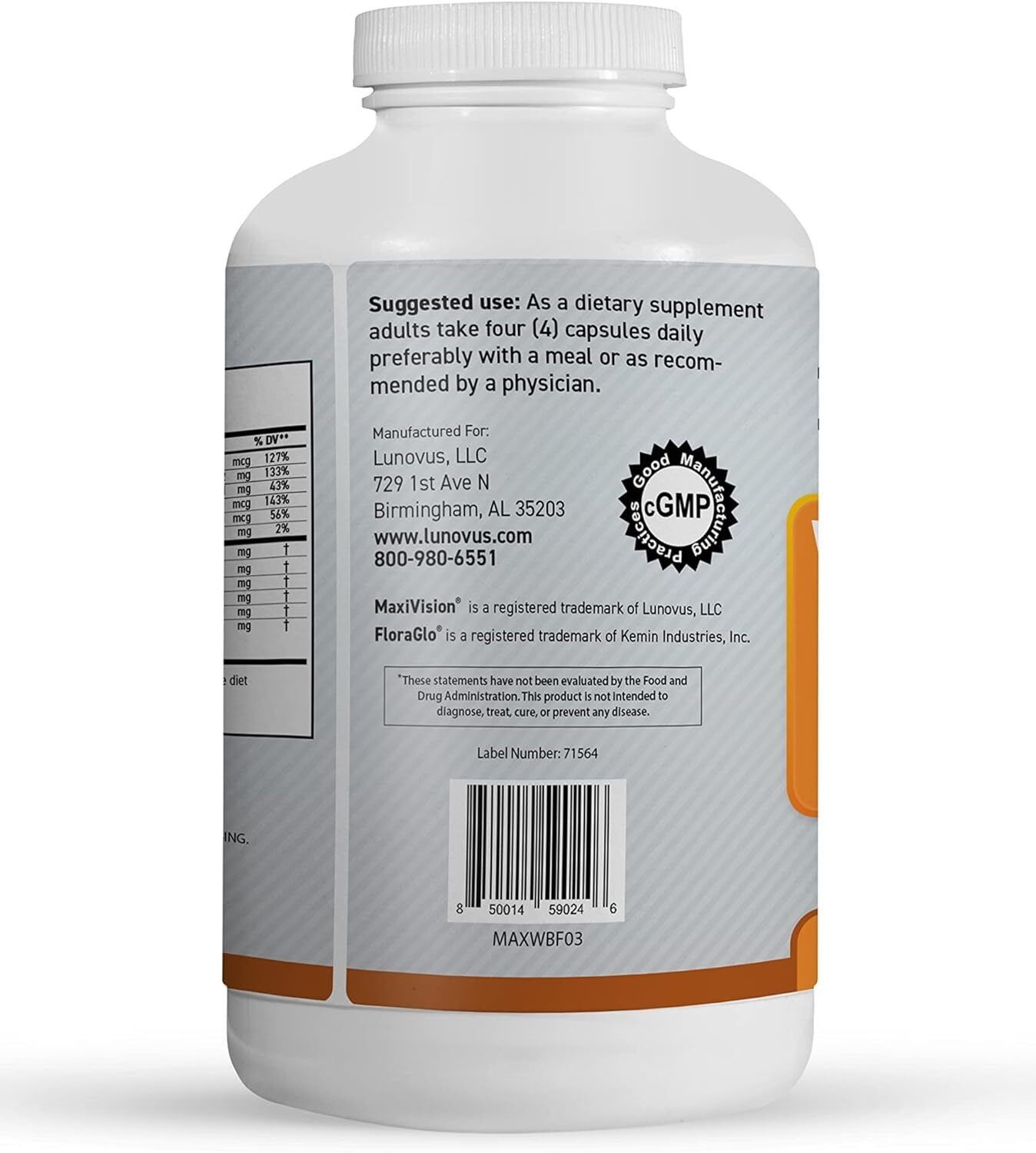 MaxiVision® AREDS 2 Whole Body Formula Eye Vitamins Lutein Zeaxanthin 360ct.