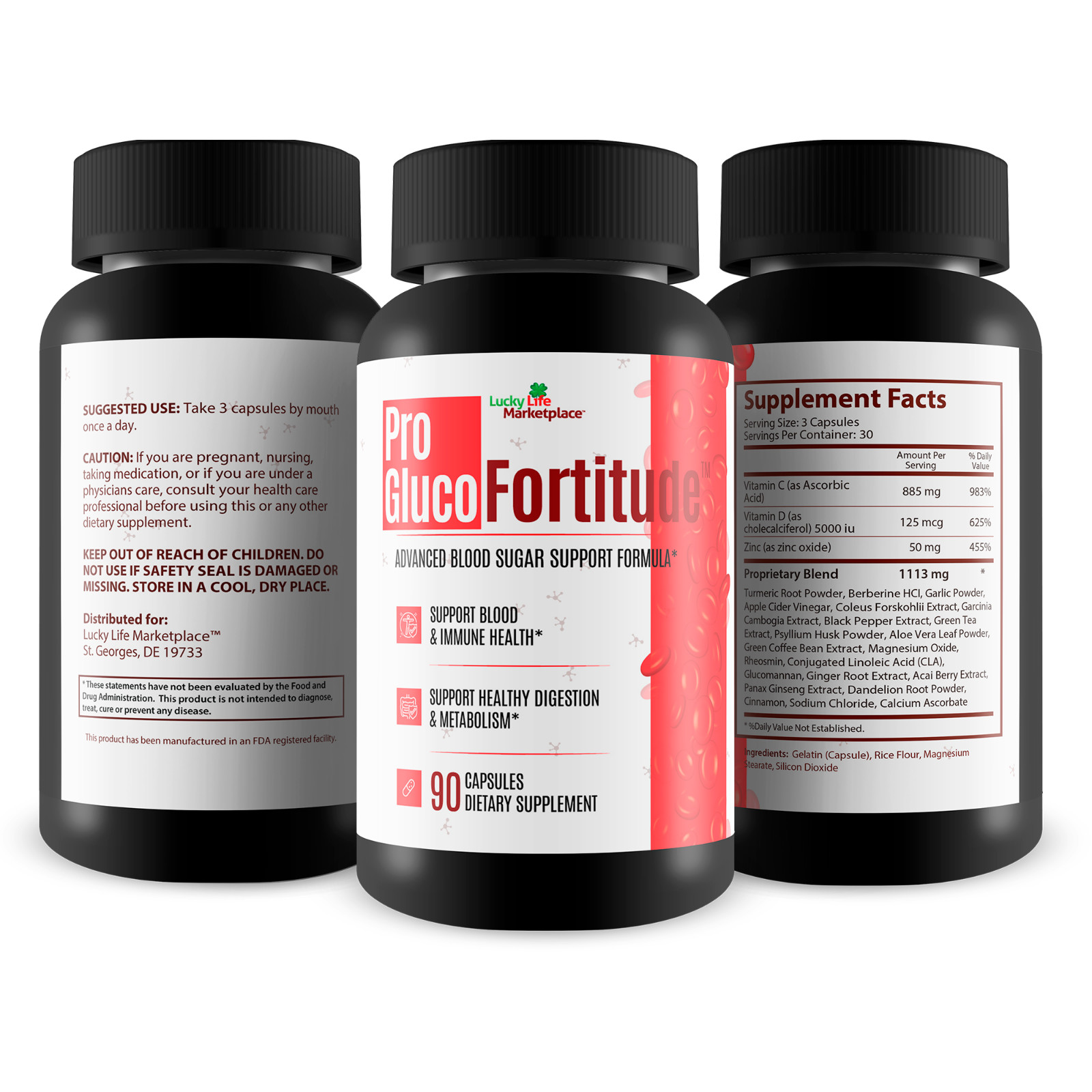 Pro Gluco Fortitude Advanced Blood Sugar Support Formula with Cinnamon