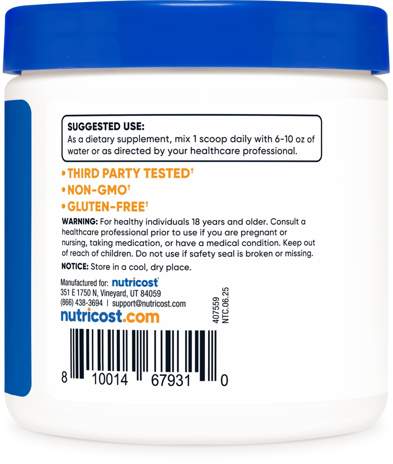 Nutricost L-Carnitine Tartrate Powder (100 Grams) – 1 Gram per Serving