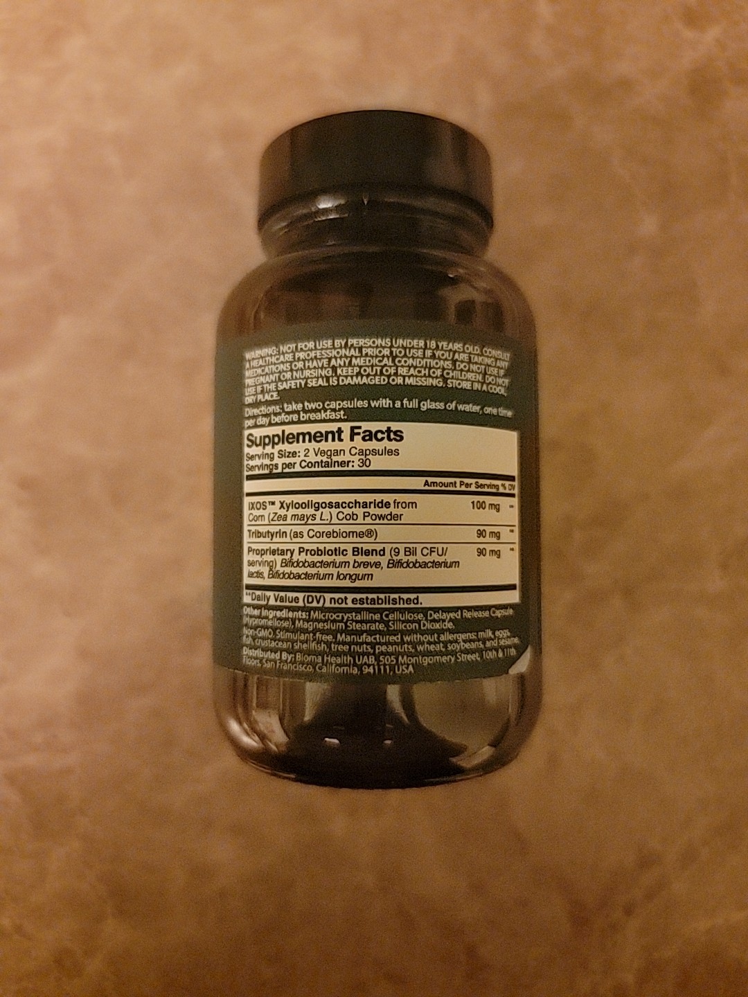 Bioma Probiotics Vegan Keto-Friendly 60 Capsules Digestive Health Support