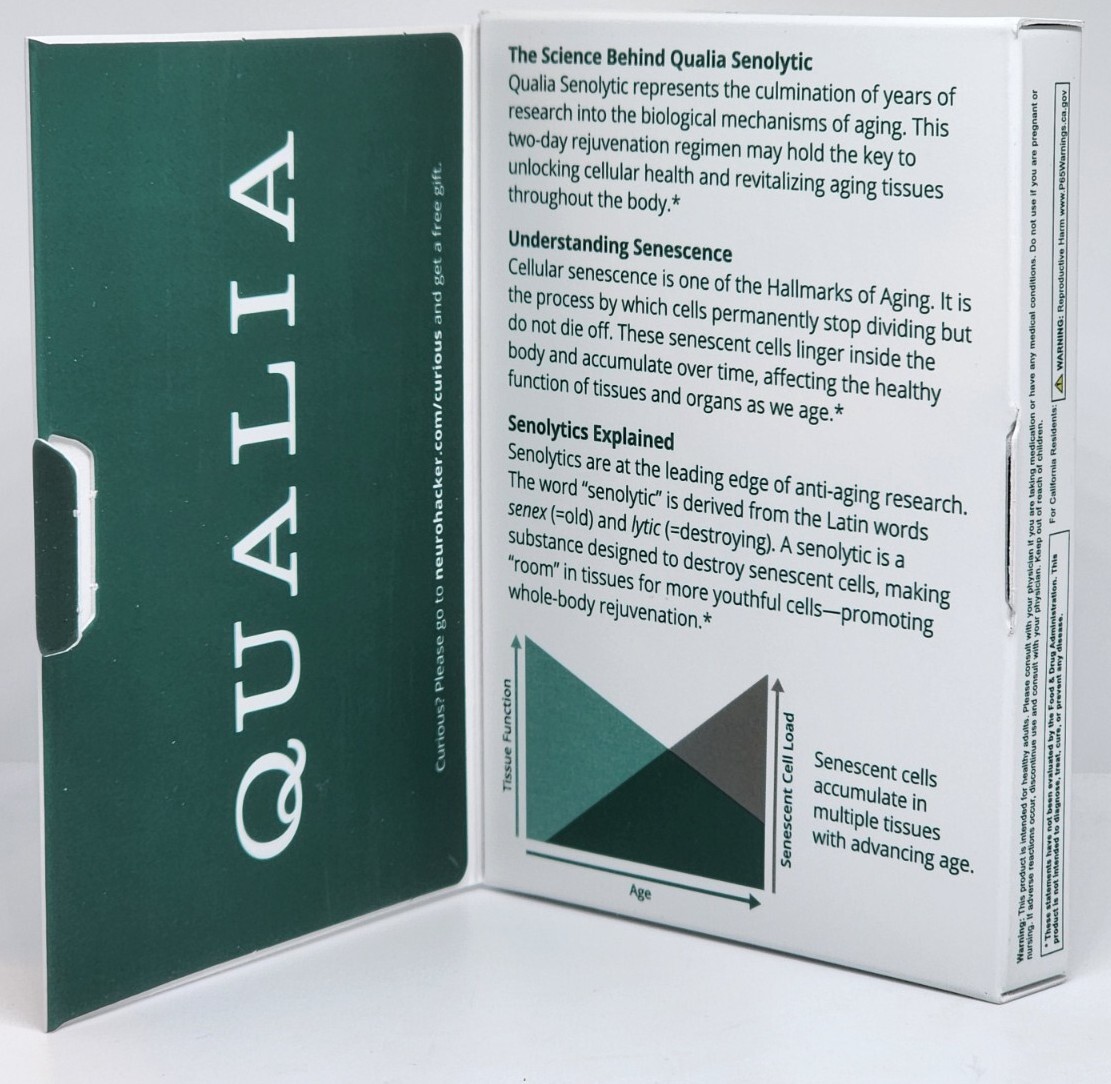 QUALIA Senolytic Optimized Aging Supports Youthful Cellular 12 Caps Exp 08/2026