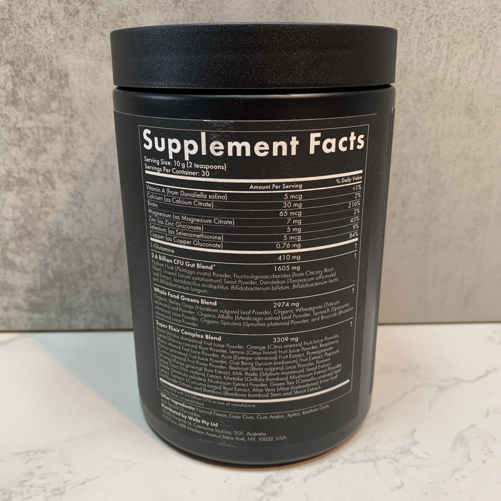 WelleCo The Super Elixir Daily Greens Dietary Supplement Blood Orange 300g -2027