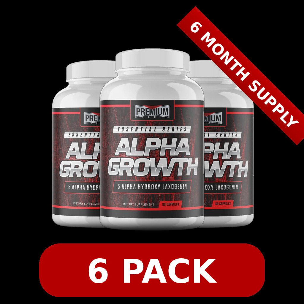 Alpha Growth 60ct by Premium Sports / Laxogenin / Epicatechin 6 PACK