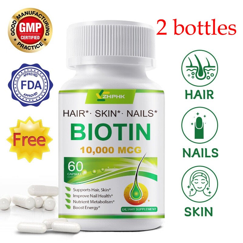 Biotin capsules help with metabolism skin and nail health nervous system 60pcs