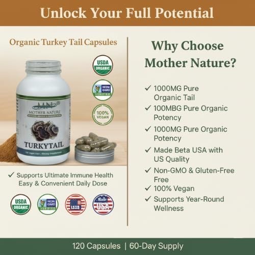 Mother Nature Turkey Tail Healthy Gut Mushroom Capsules — Mushroom Supplement