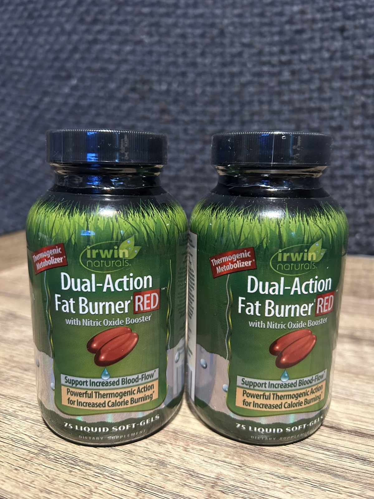 Irwin Naturals Dual-Action Fat Burner RED 75 Softgels Each (2 Pack), BB: 07/2026