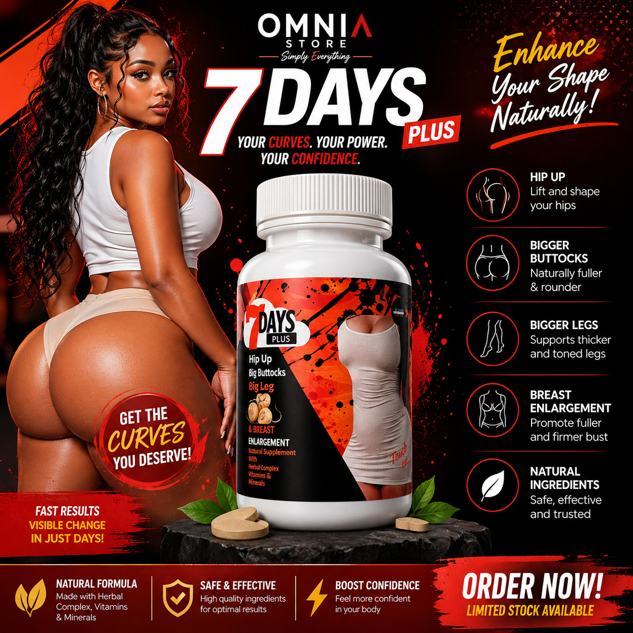 MACA ROOT PILLS FOR WOMEN – Bigger Butt, Wider Hips & Sexy Thighs Enhancement