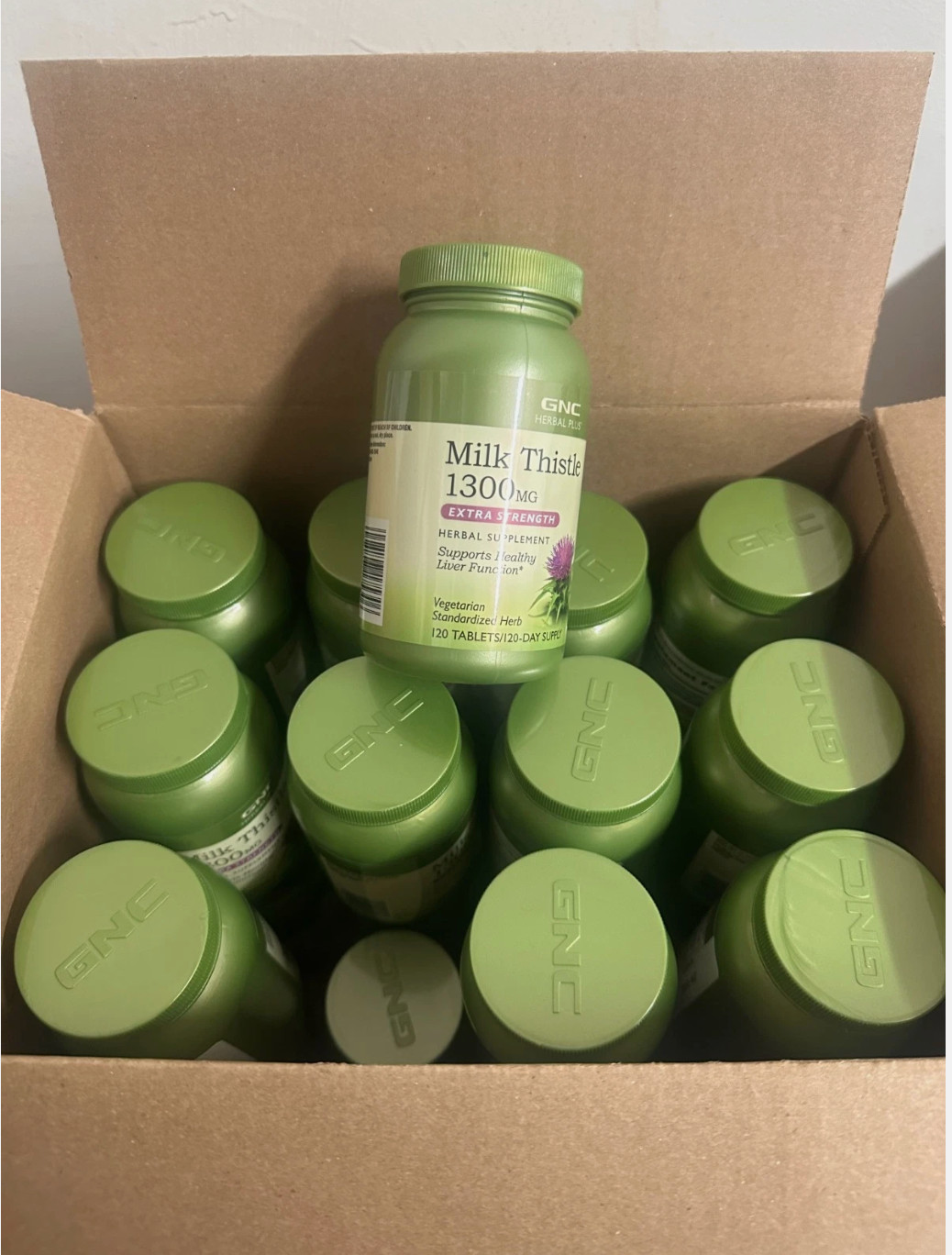 GNC Herbal Plus Milk Thistle 1300mg Extra Strength 120 TABLET Wholesale 24 unit