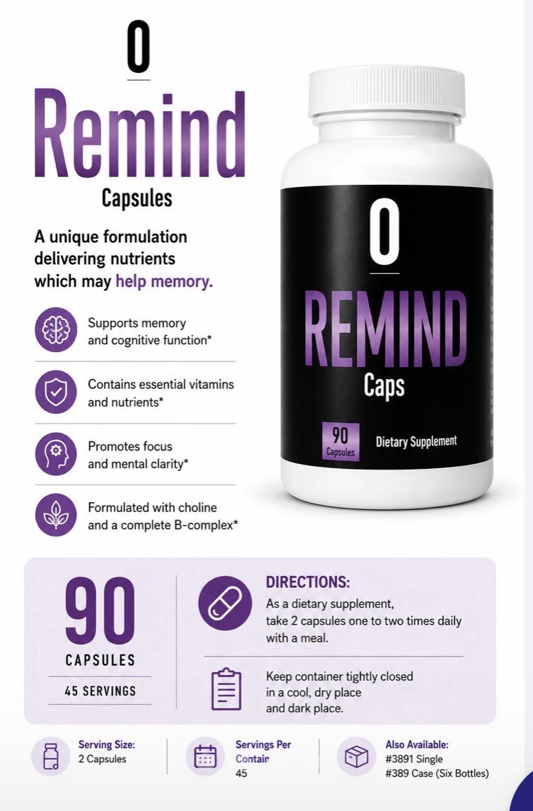 Omnitrition O Remind Memory Support & Mental Focus Dietary Supplement 90 Caps
