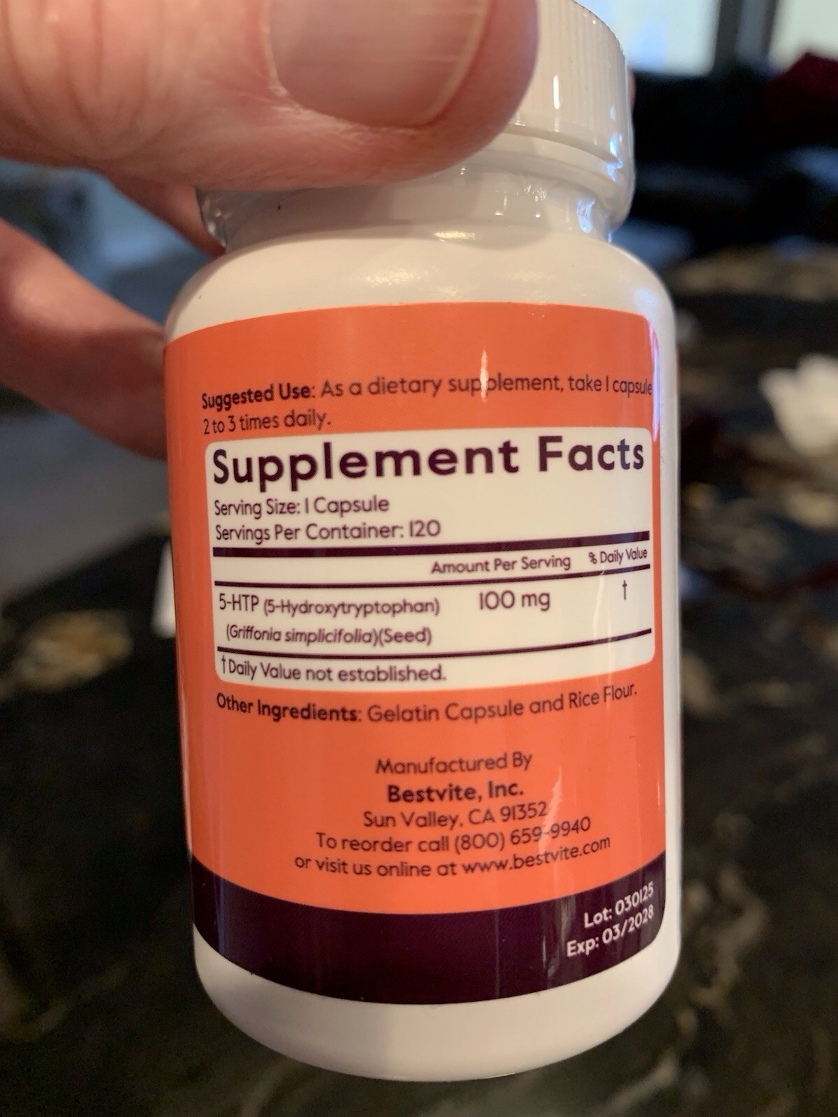 Bestvite 5-HTP 100mg 120 Caps & Healthfare Valerian 3000mg 240 Vegan Non-GMO