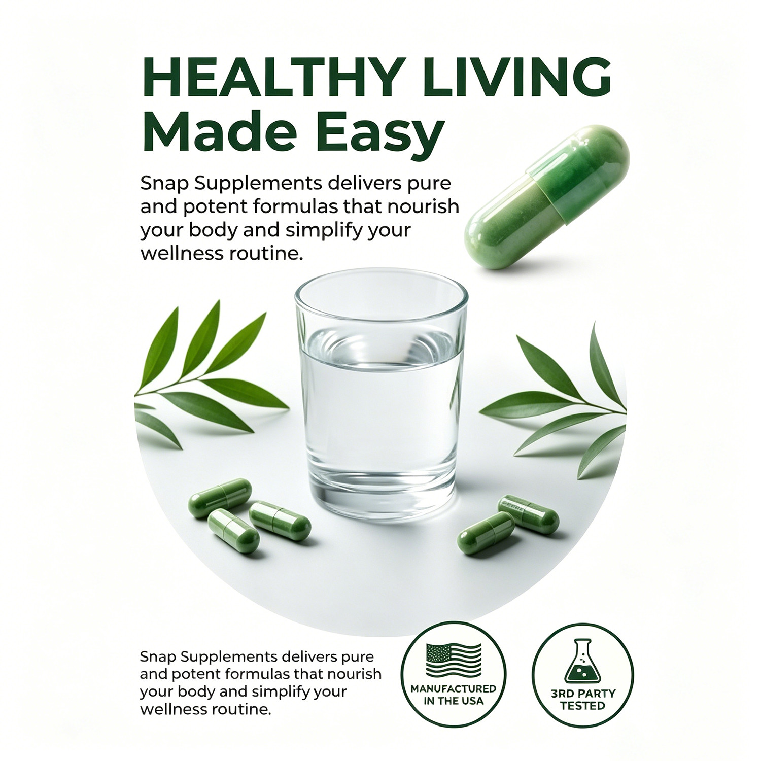 Organic Spirulina Chlorella Capsules Green Superfood Blend 120ct 2 Bottles