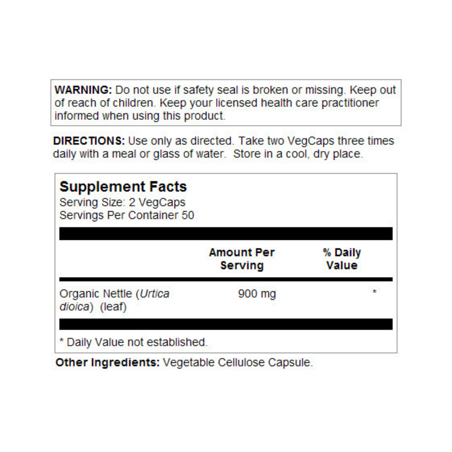 Solaray Nettle Leaves Supplement, 450 mg | 100 Count