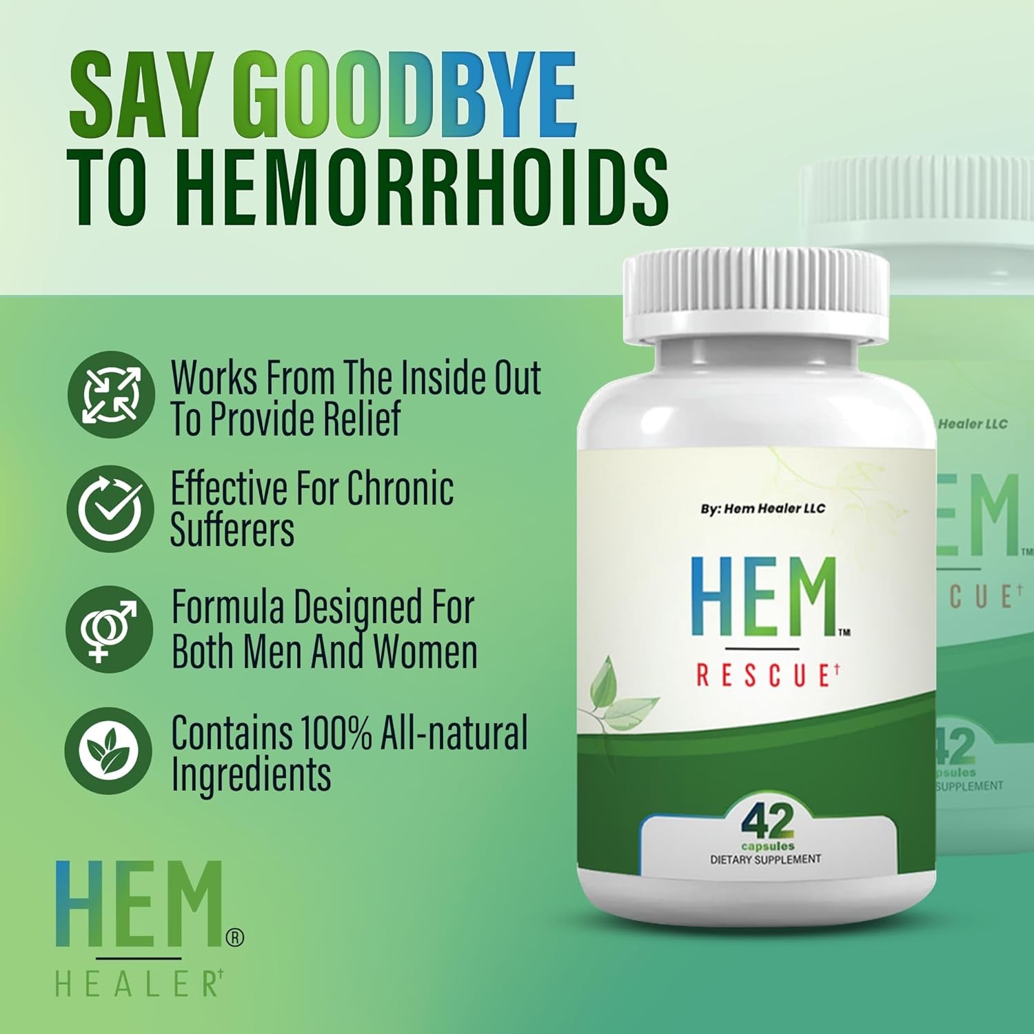 Hem Rescue® By Hem Healer® Natural Hemorrhoid Support Supplement