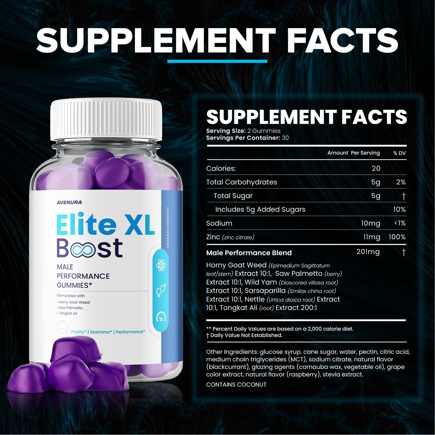 (2 Pack) Elite XL Boost Gummies for Men – Advanced Gummy Natural Blend Vitamins