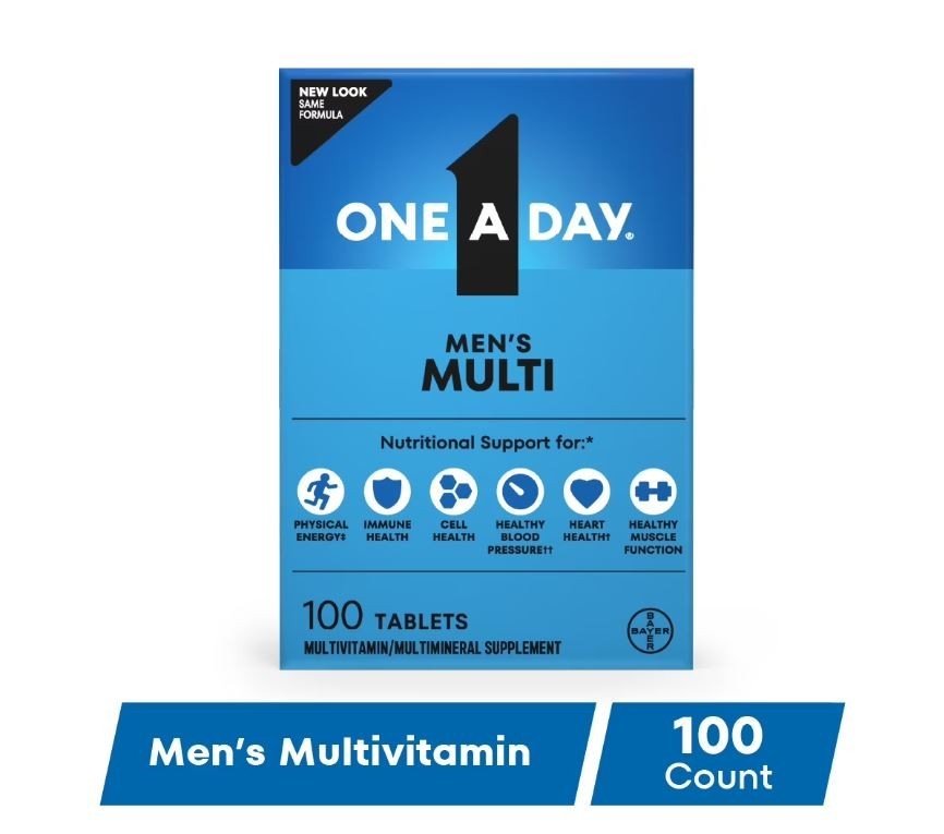 One A Day Men’s Multivitamin Tablets, Multivitamins for Men, 100 Ct