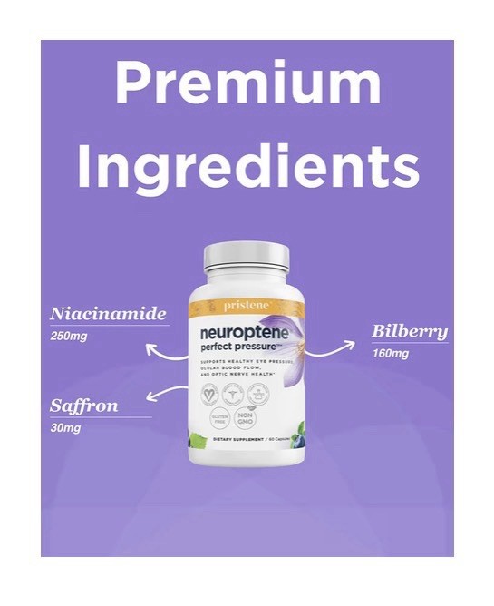 Pristene Neuroptene Perfect Pressure Bilberry Supplement Eye Vitamins 60capsules