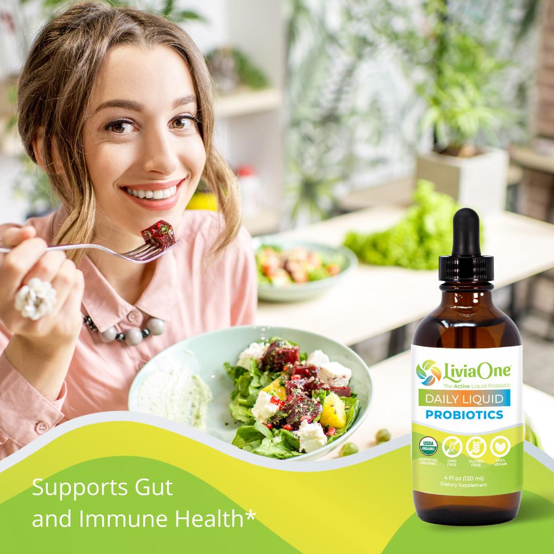 LiviaOne Daily Liquid Probiotics – USDA Certified – Plant Based – 2oz Bottle