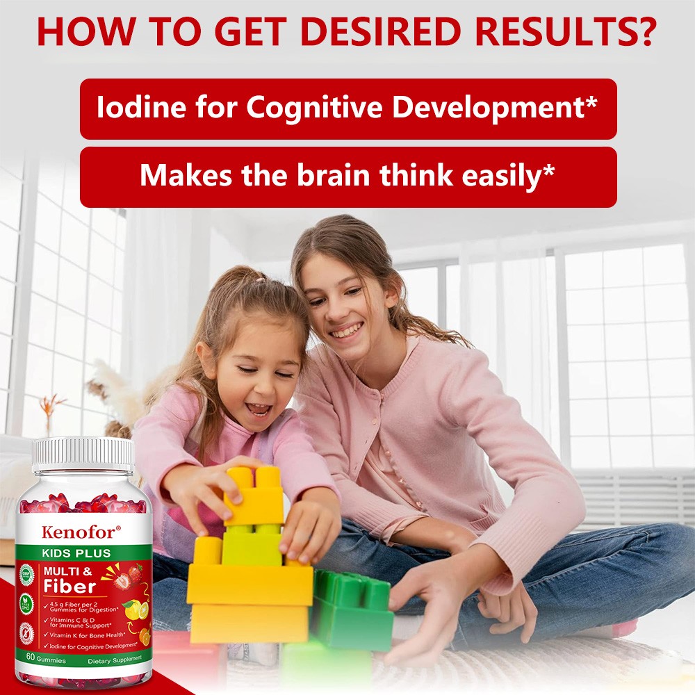 Kids Multi Fiber Supports Digestive Bone Immune System Health 60 Gummy