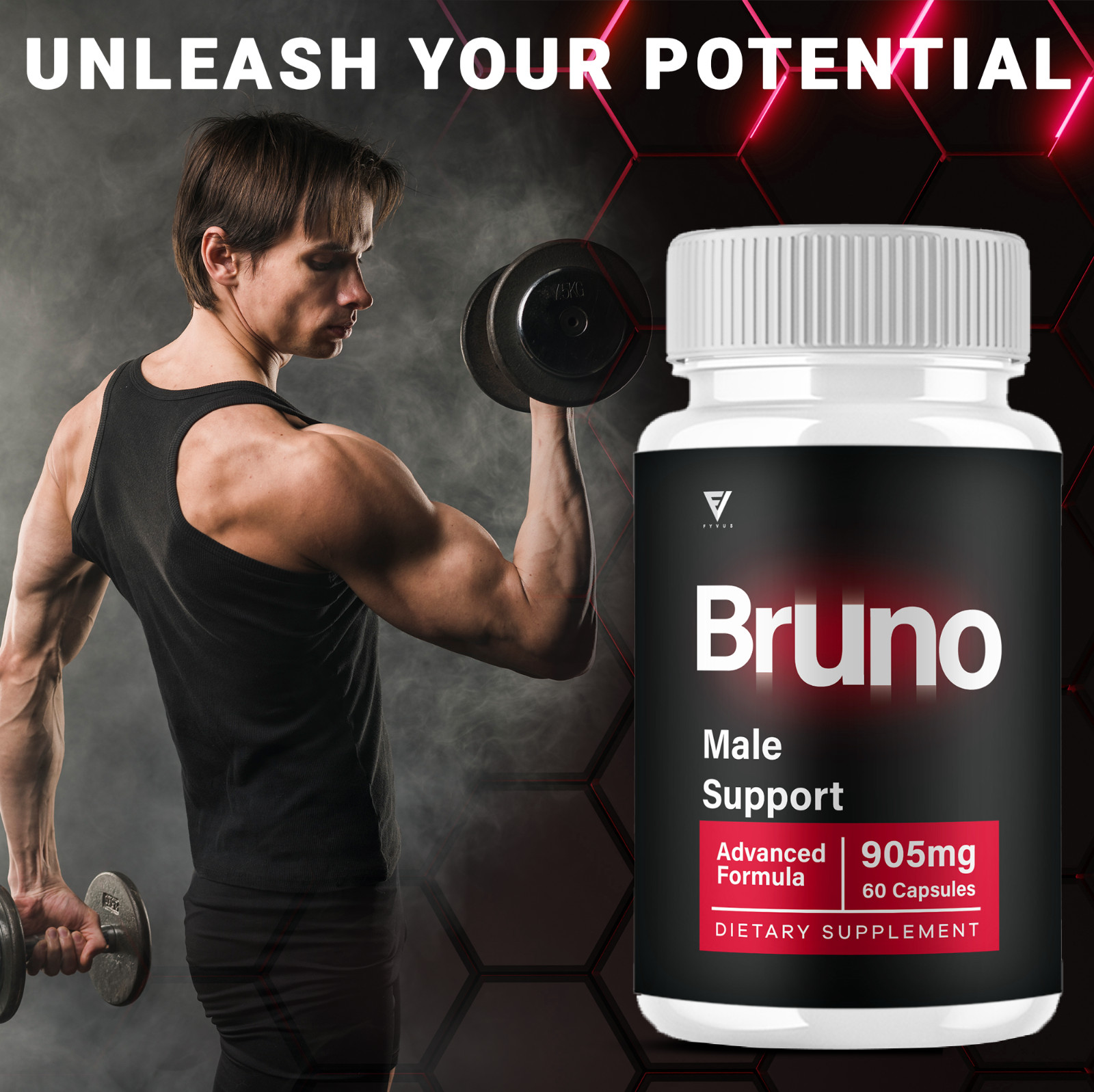 (5 Pack) Bruno Maximum Performance Supplement Bruno Premium Pills (300 Capsules)