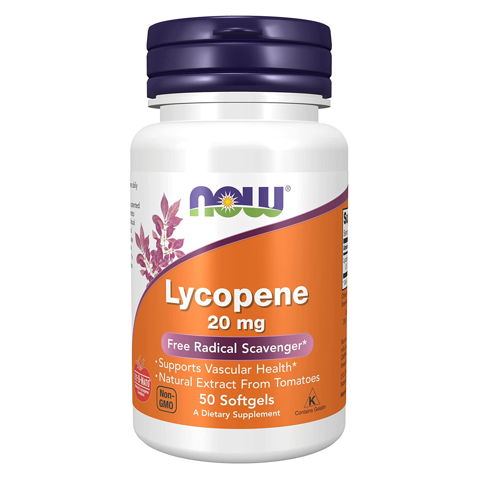 NOW Lycopene 20 mg – 50 Softgels, Supports Vascular & prostate.* Tomato Extract