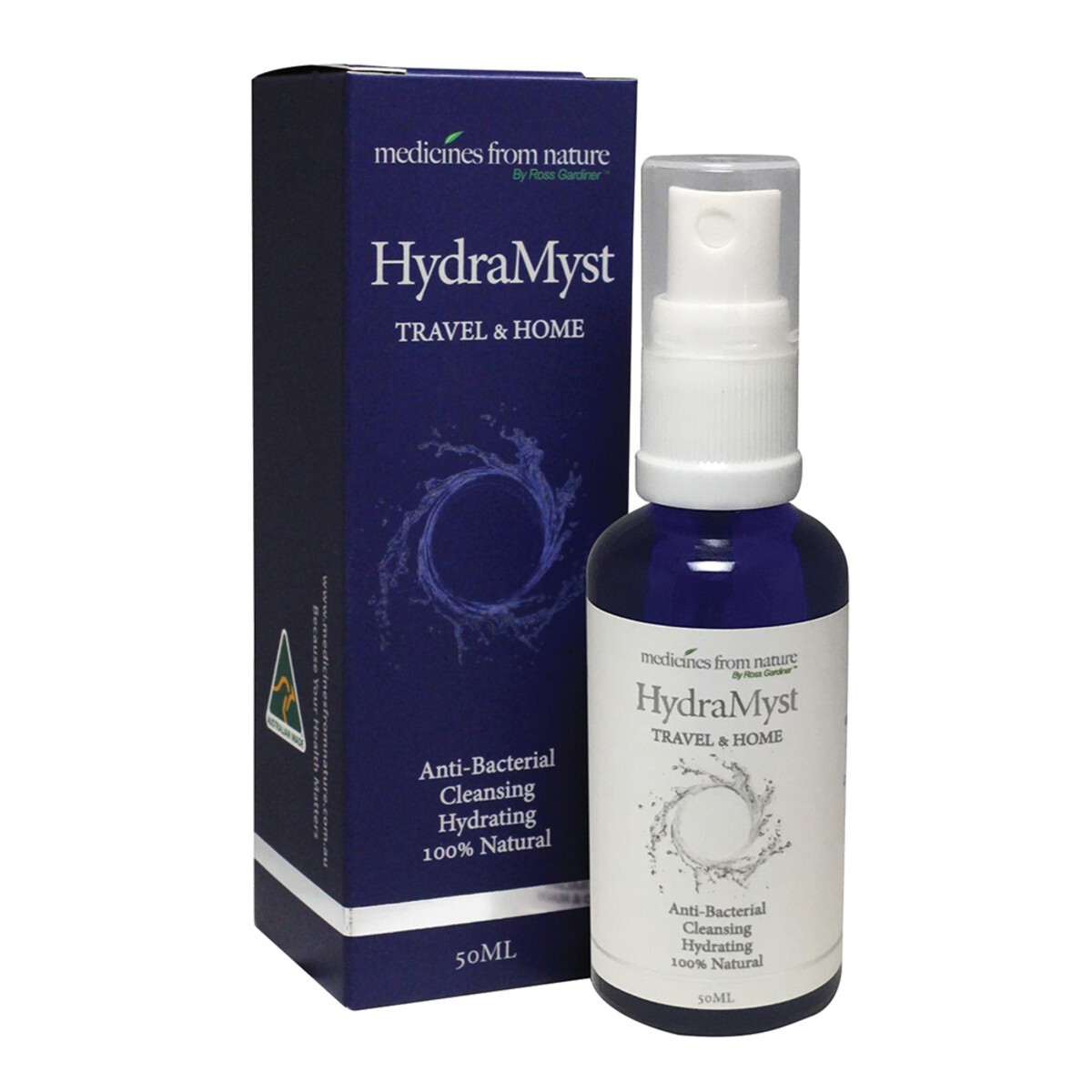 Medicines From Nature HydraMyst Travel & Home Spray 50ml Anti-Bacterial Silver